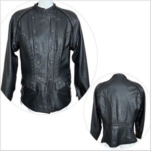 Harley Davidson Black Leather SAVANNAH Motorcycle Jacket with Rivets Studs XL